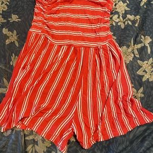 Orange striped romper